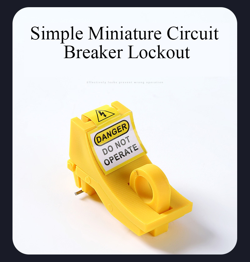 These durable user friendly MCB Lockoff Devices may be used to keep workers safe in many environments. They are available in many different varieties to suit your needs. Circuit Breakers are an ideal way to centralise an isolation point on an electrical circuit, as well as providing an alternative where masses of fuses may be required. However, if you are using them to isolate a piece of equipment, they can still be reactivated by anyone who may be nearby. To this end, these Mini Circuit Breaker Lockouts provide the solution; they prevent reactivation of any circuit breaker (accidental or otherwise) and reduce the risk of electrocution while maintenance is being performed. a) Mini circuit breaker locks are made from Nylon. b) A safe and effective method for locking out miniature circuit breakers, commonly used in European and Asian equipment. c) Lock with our Safety Padlocks. d) Devices can support padlocks. e) Easily to be installed, no tools needed. f) Used for single and multi-pole circuit breakers.